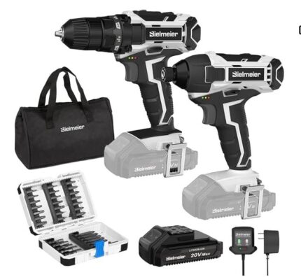 20V Cordless Drill Combo kit Complete 33 Pcs Accessories Set Perfect Set for wall hanging, Home improvements and for Beginners easy hand DIY Projects with anti slip Grips